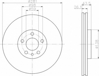 HELLA PAGID 8dd355104451 -  Тормозной диск